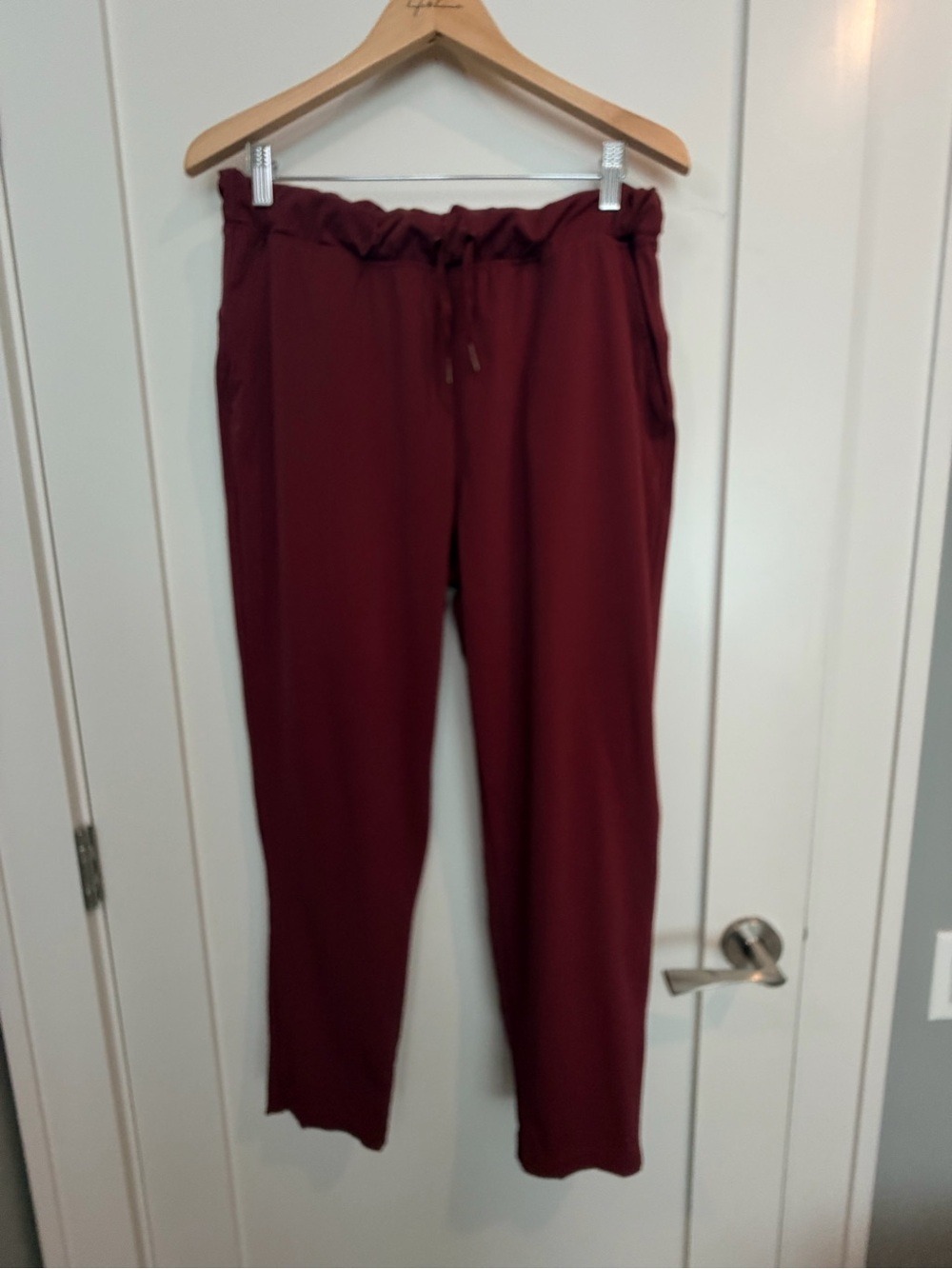 90 Degree by Reflex Burgundy Stretch Pull-On Jogger Pants Size L